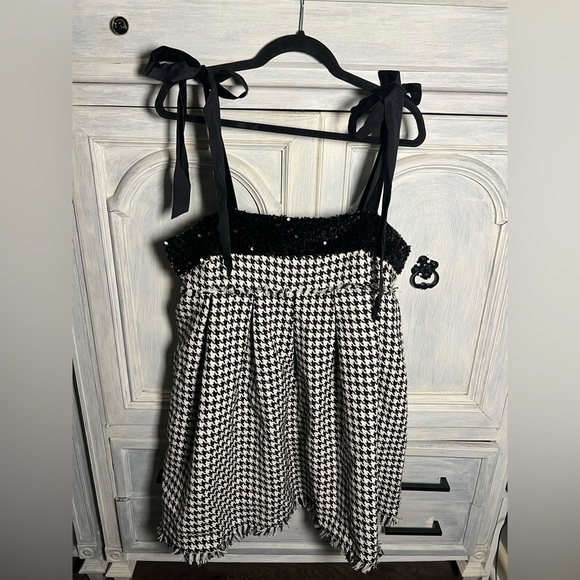 Sofie The Label She’s Classy Houndstooth Printed Tweed Sequin Mini Dress Party - Picture 5 of 13
